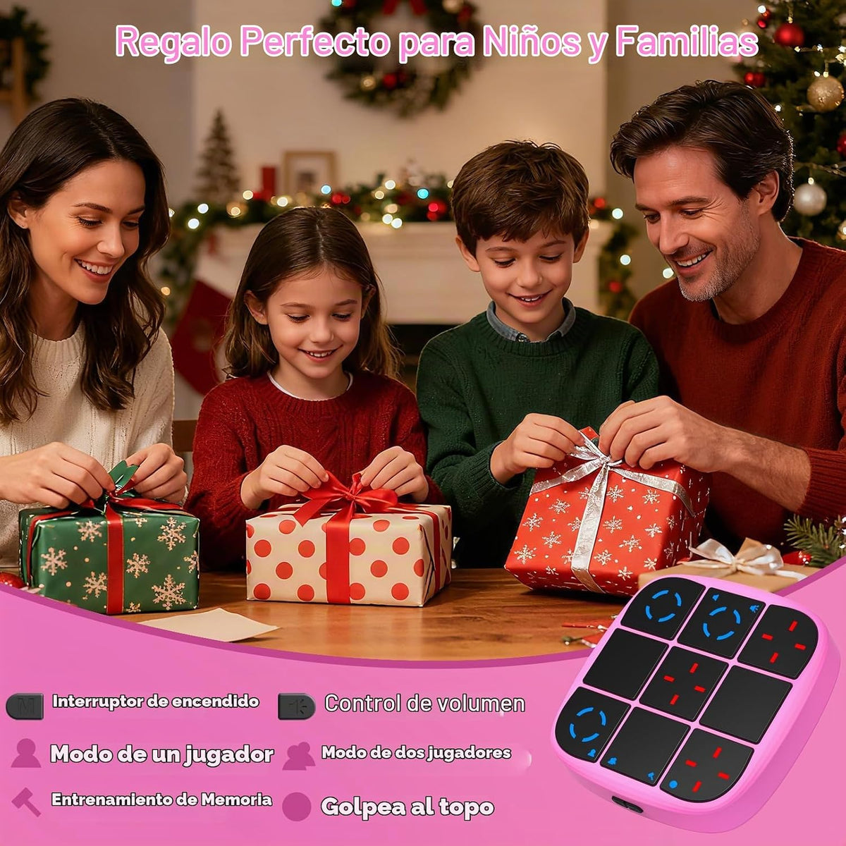 KOQQQ Juego de pernos recargables Tic-Tac-Toe, consola de rompecabe...
