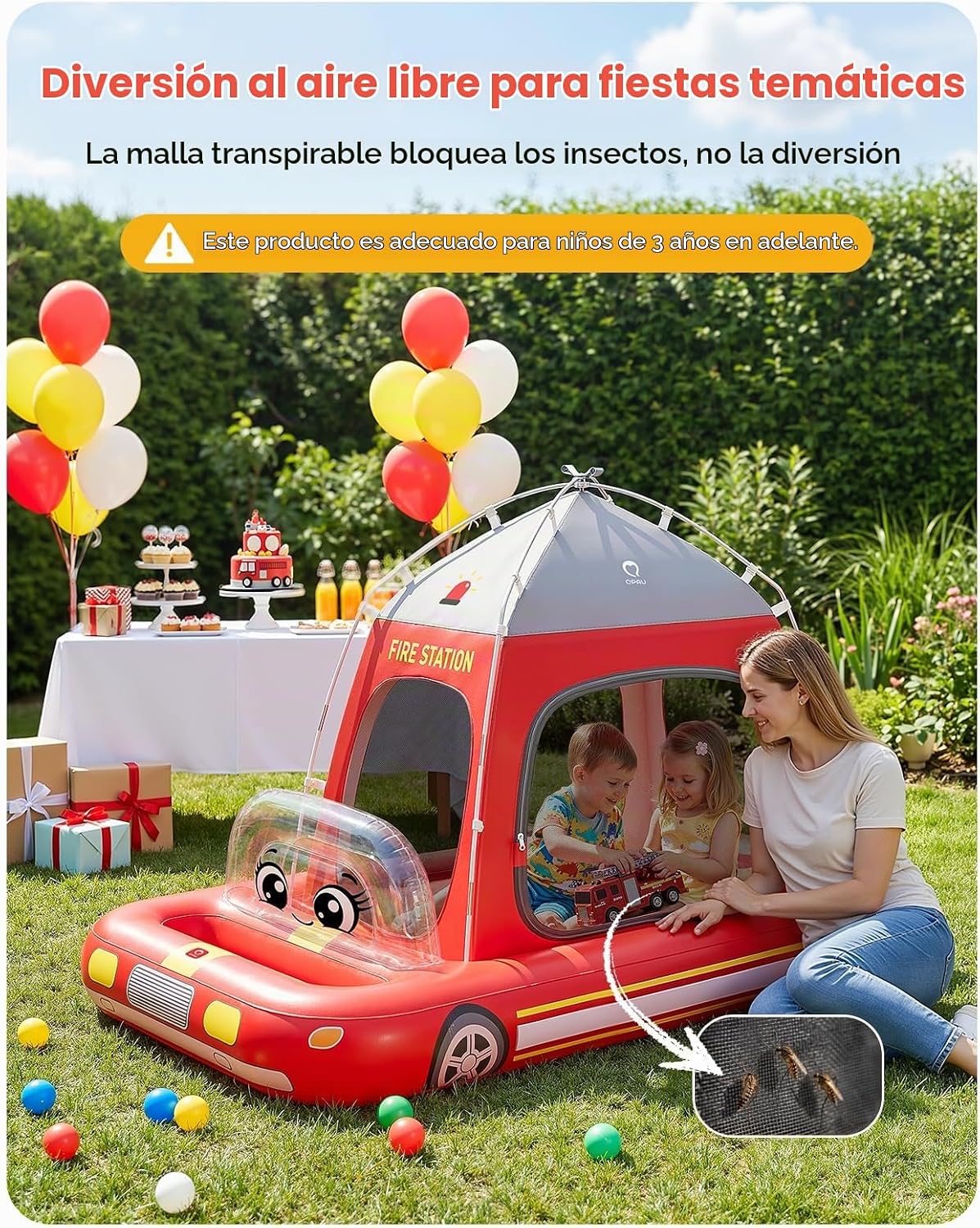 QPAU Colchón inflable de aire para niños, diseño de tienda de bombe...