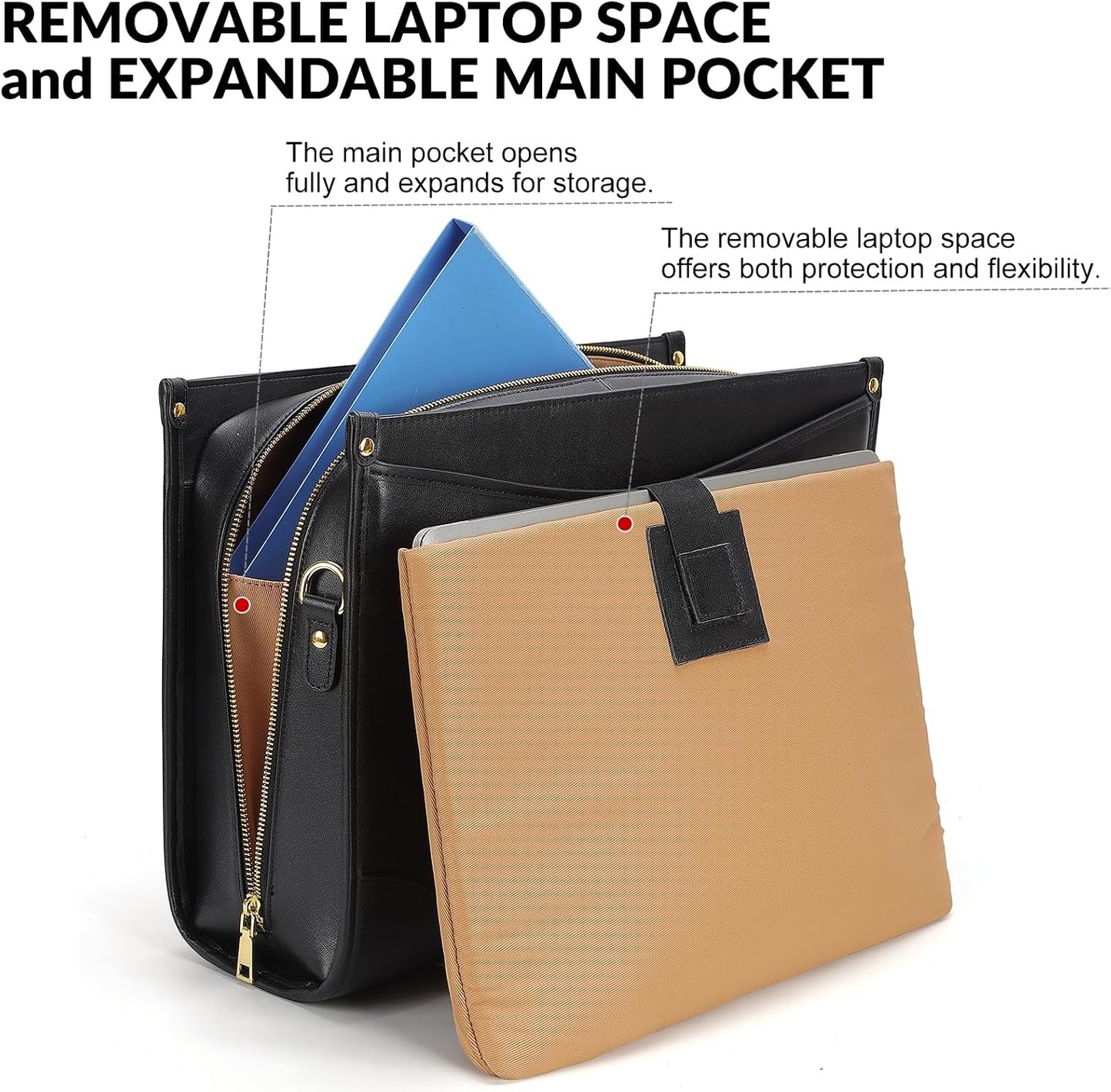 LuxCuir Bolso de mano de cuero genuino para mujer, para el trabajo,...