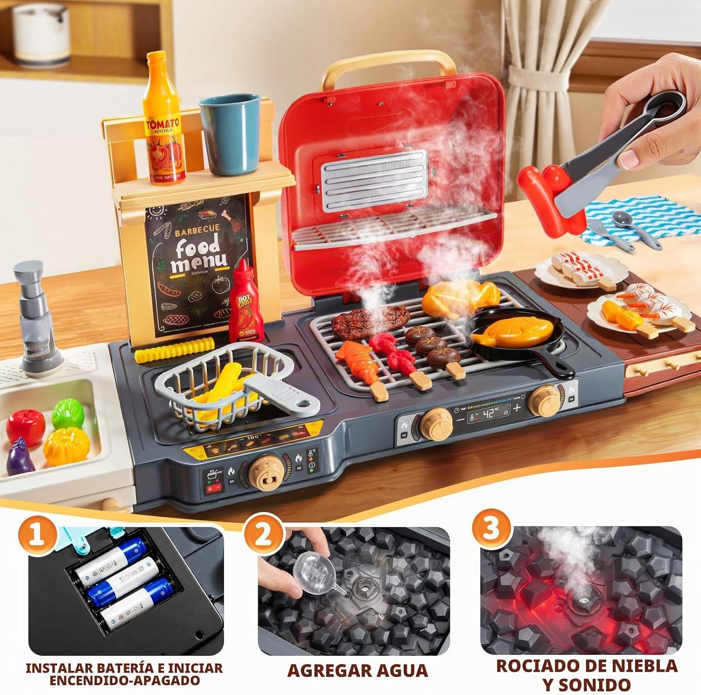 KIZONLY Juguetes de cocina para niños - Versión actualizada Juego d...