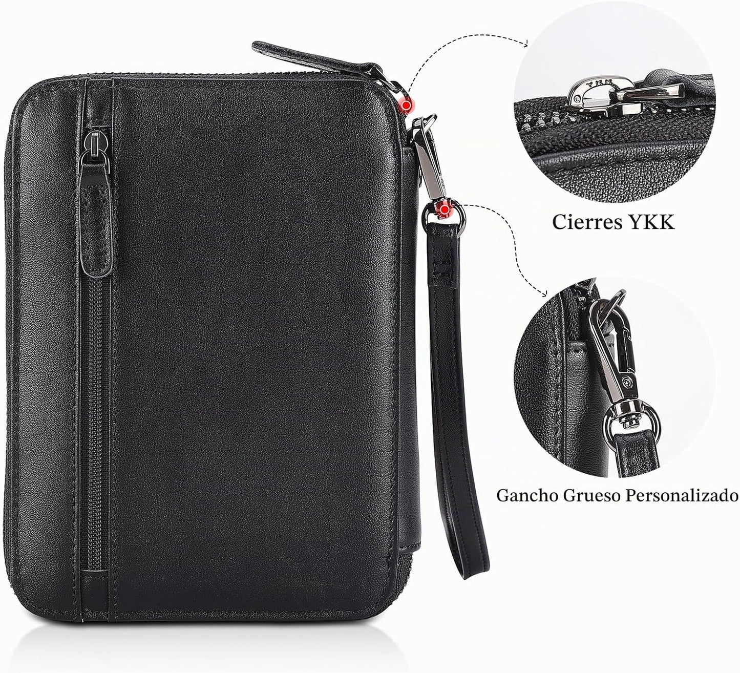 Polare - Cartera de piel napa, para pasaporte familiar, para 4 pasa...