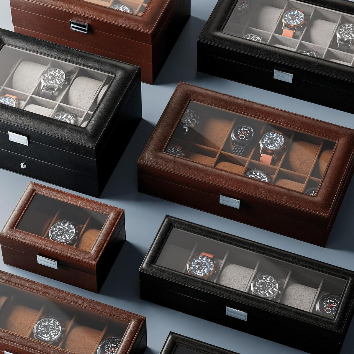 ProCase Caja de reloj, funda de reloj para hombre con 6 ranuras, or...