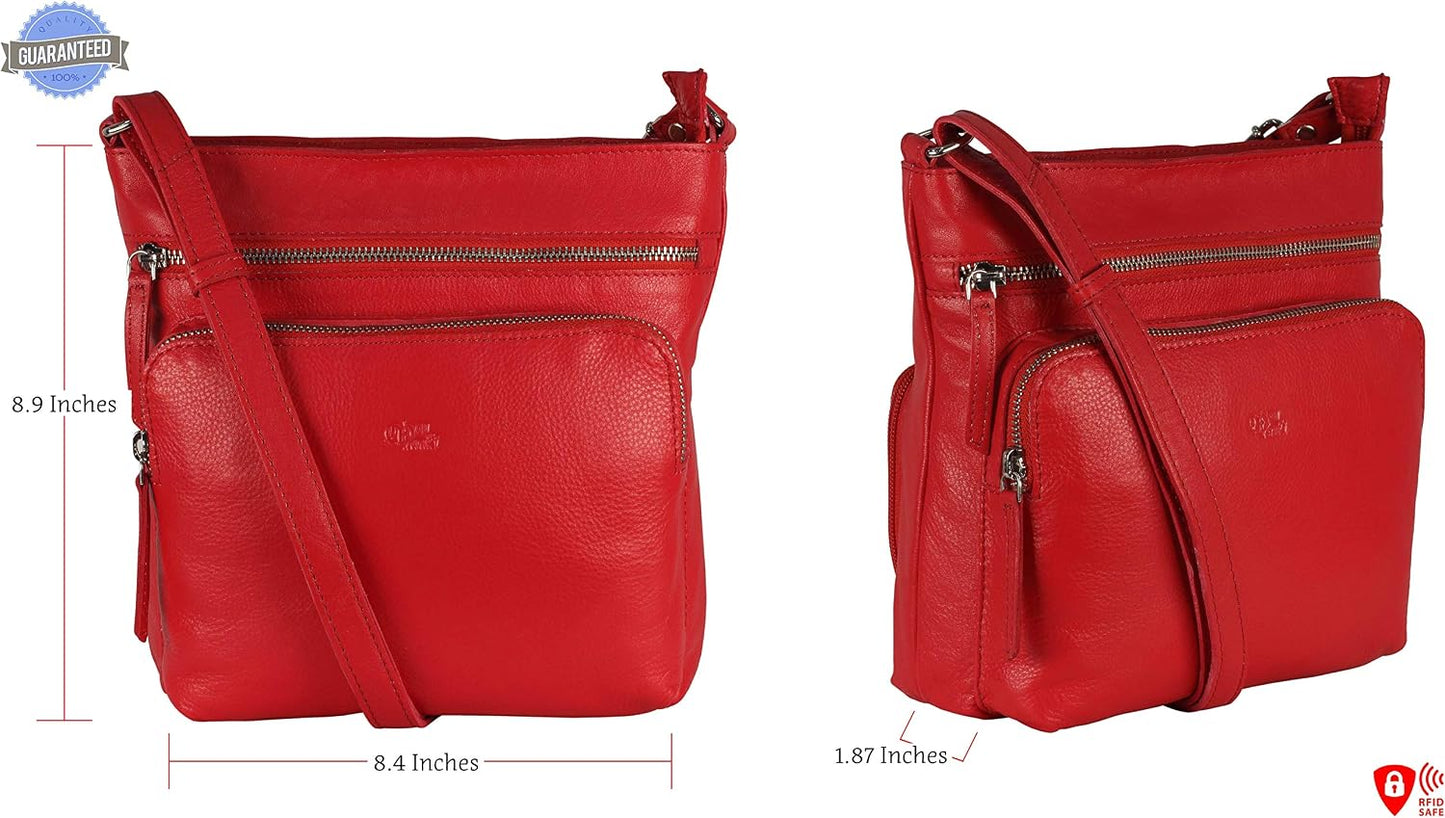 Mou Meraki Bolso cruzado de cuero genuino y bolsos - Bolso cruzado...