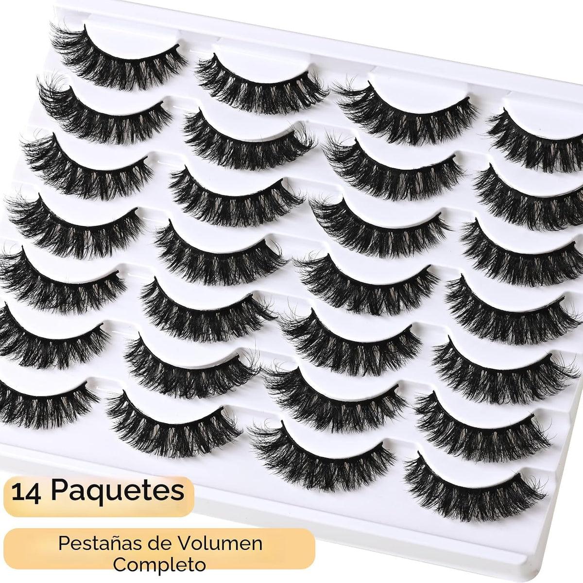 APCYUST Pestañas postizas de volumen, pestañas de visón, 14 pares,...