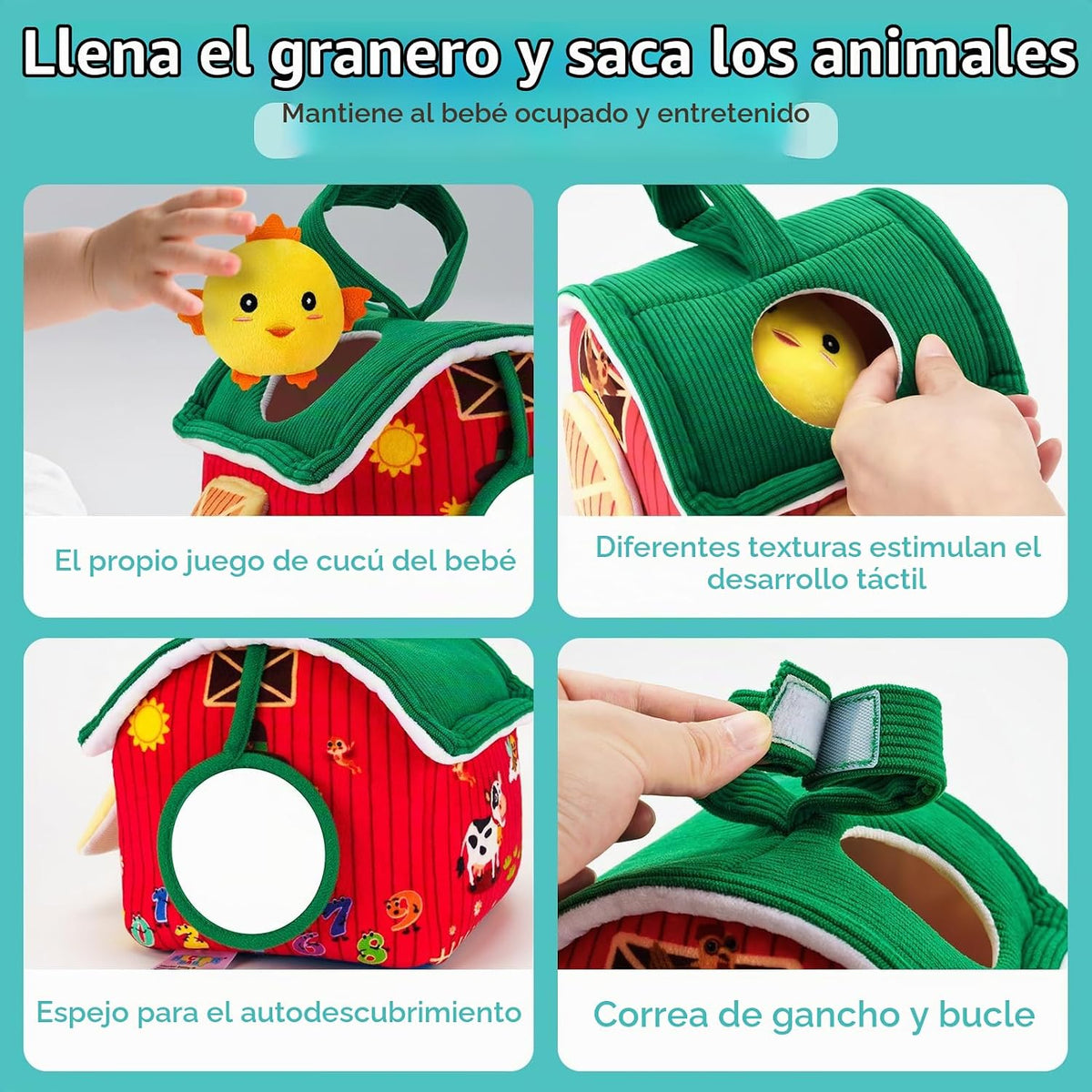 NECTAR BABY - Juguetes para bebés de 6 a 12 meses, animales de gran...