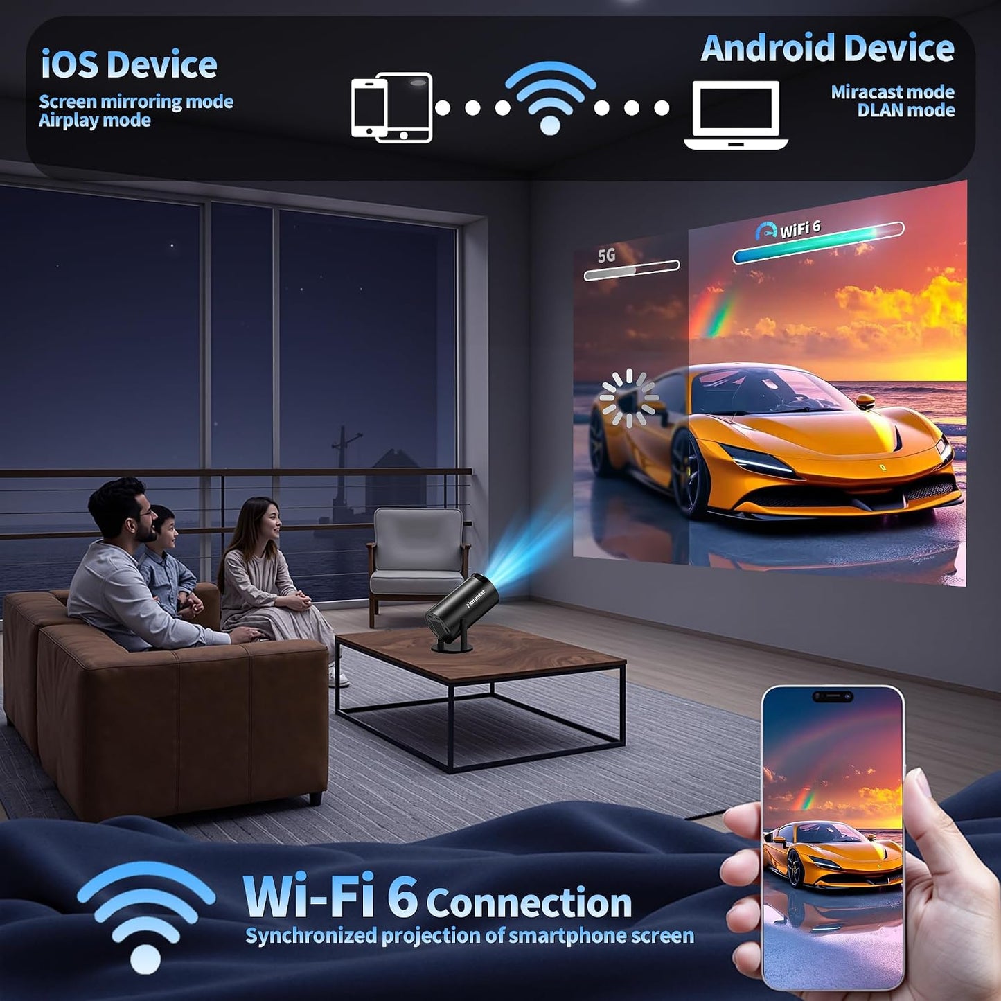 [Aplicaciones integradas y actualizadas en 2026] Mini proyector con...