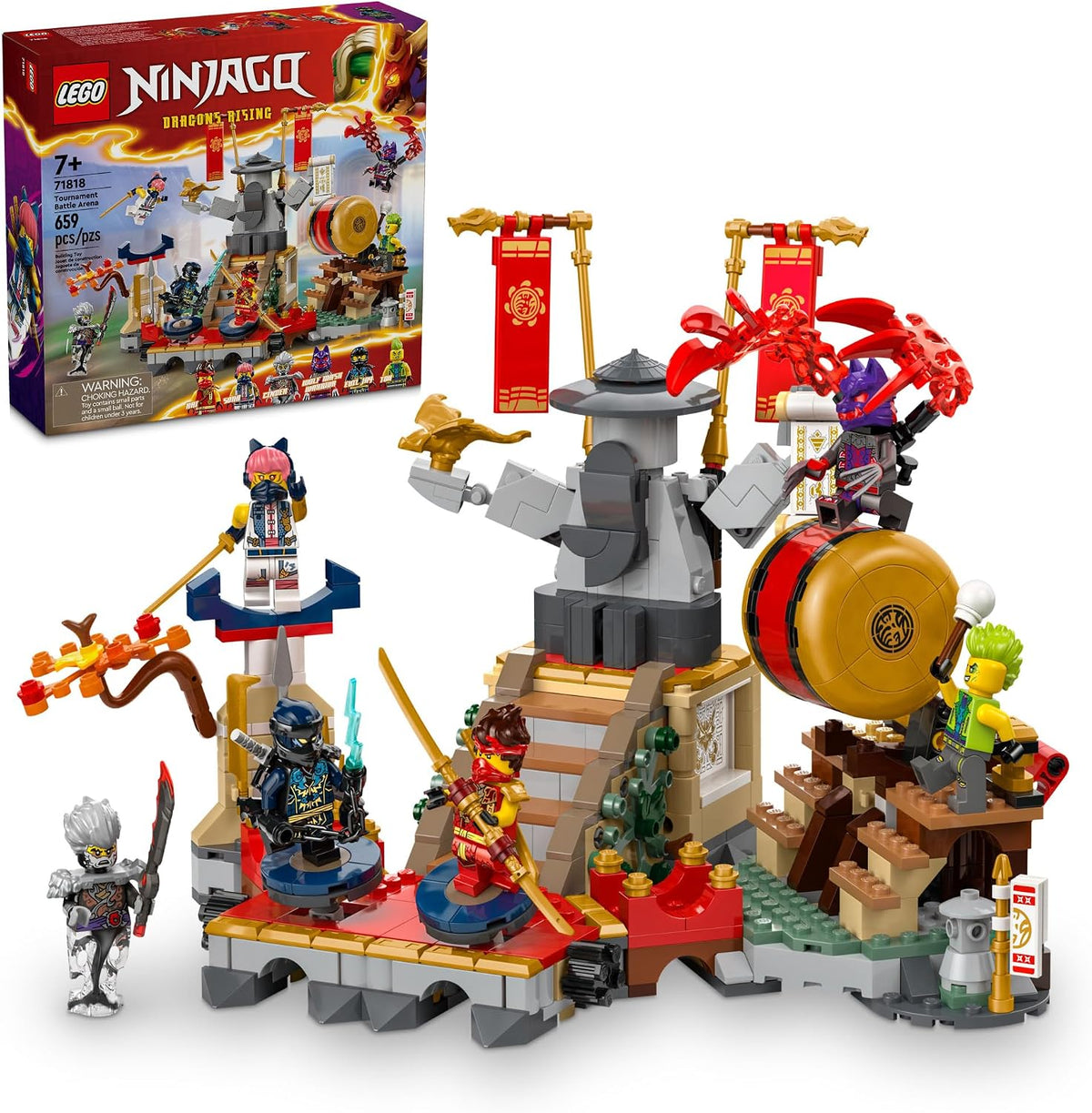 LEGO NINJAGO - Juego de arena de batalla de torneo con 6 minifigura...