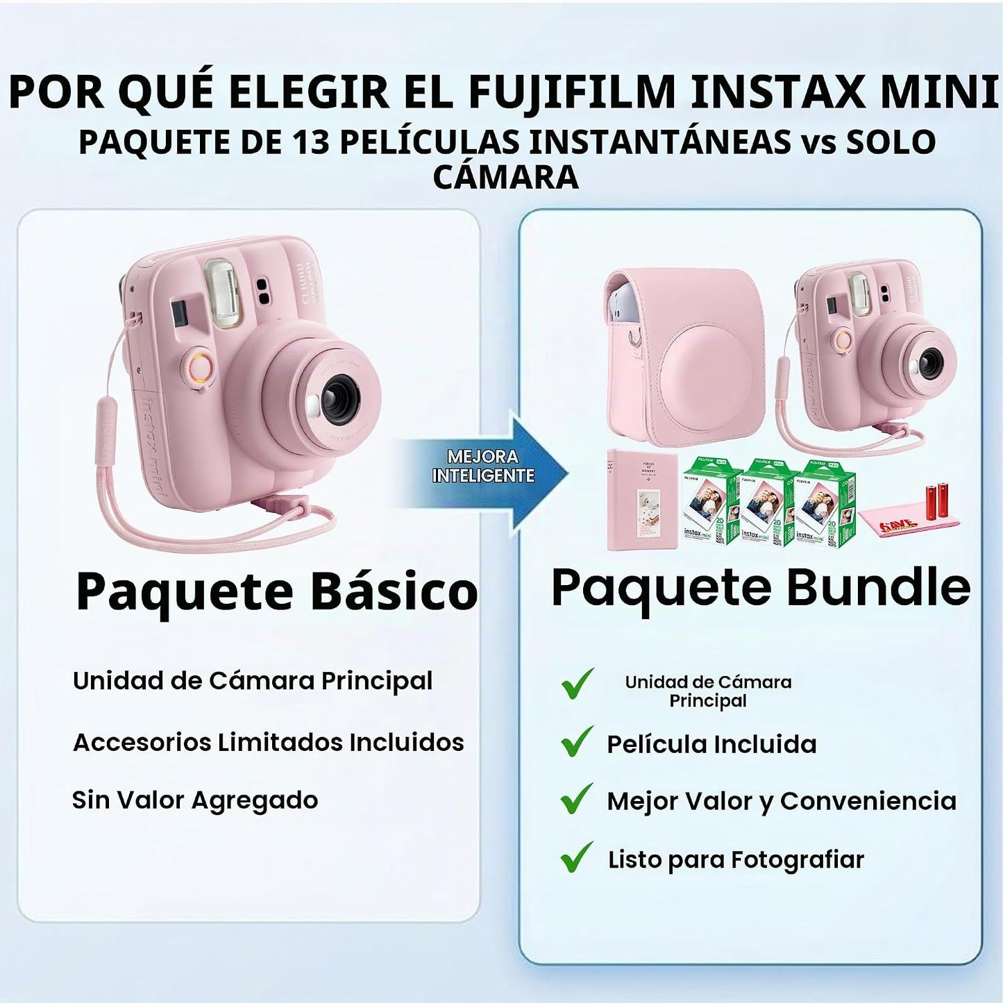 FUJIFILM INSTAX MINI 13 Cámara de película instantánea (rosa carame...