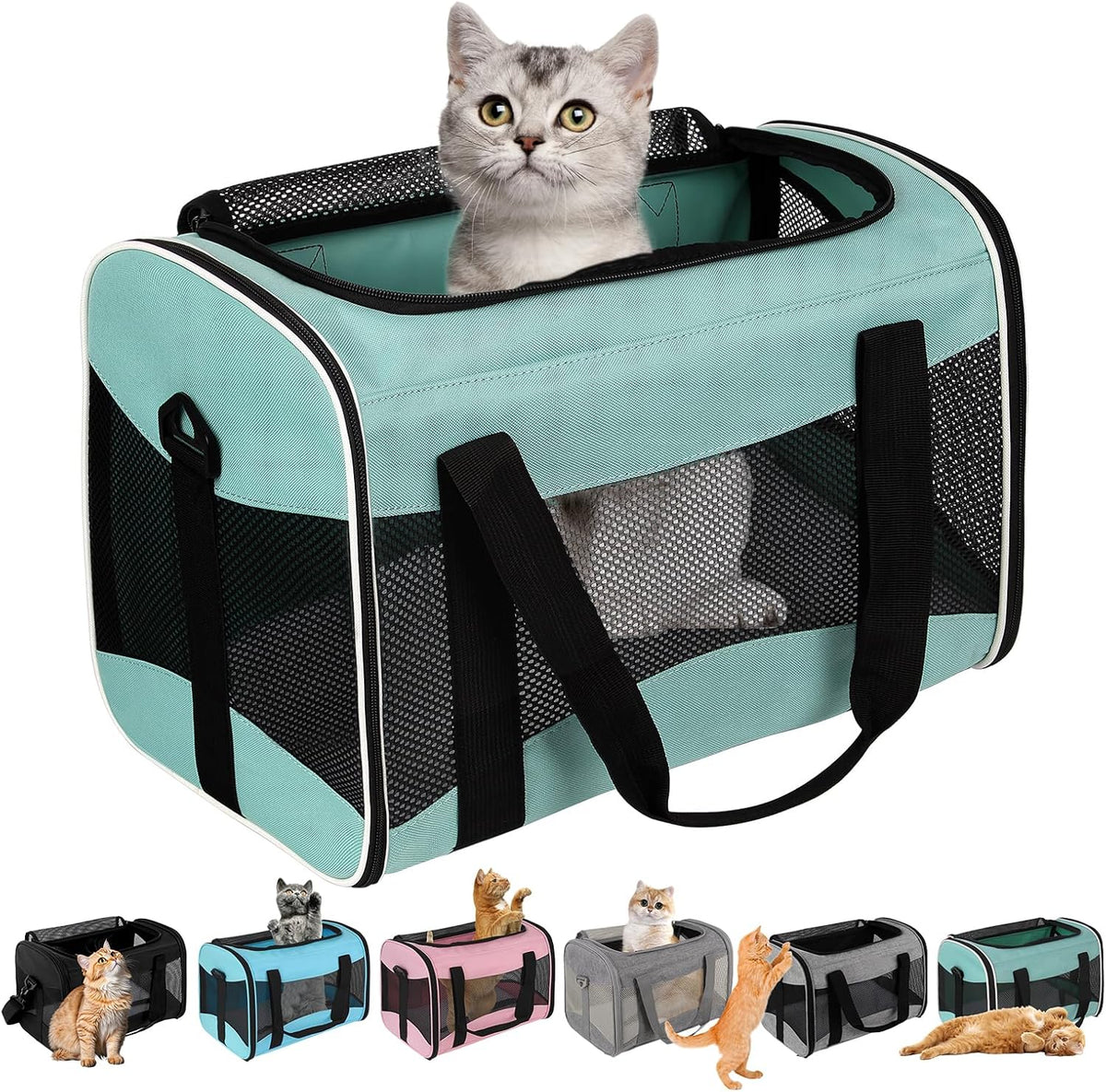 Transportador plegable para gatos y perros con laterales suaves, ap...