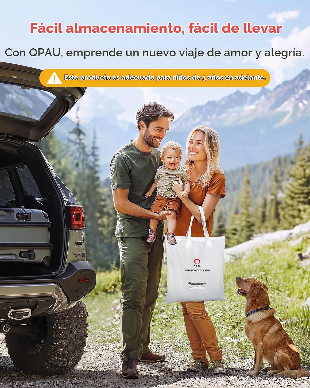 QPAU - Cama de viaje inflable para niños pequeños con tienda, colch...