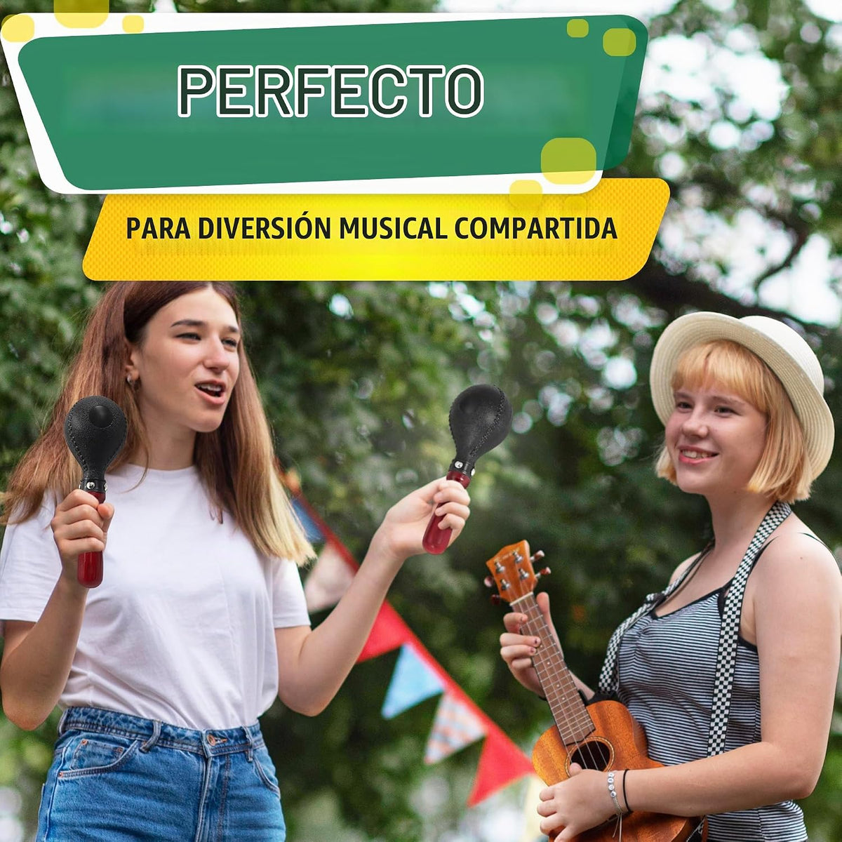 Maracas para adultos y niños, 2 piezas, 10.2 pulgadas, plástico ABS...