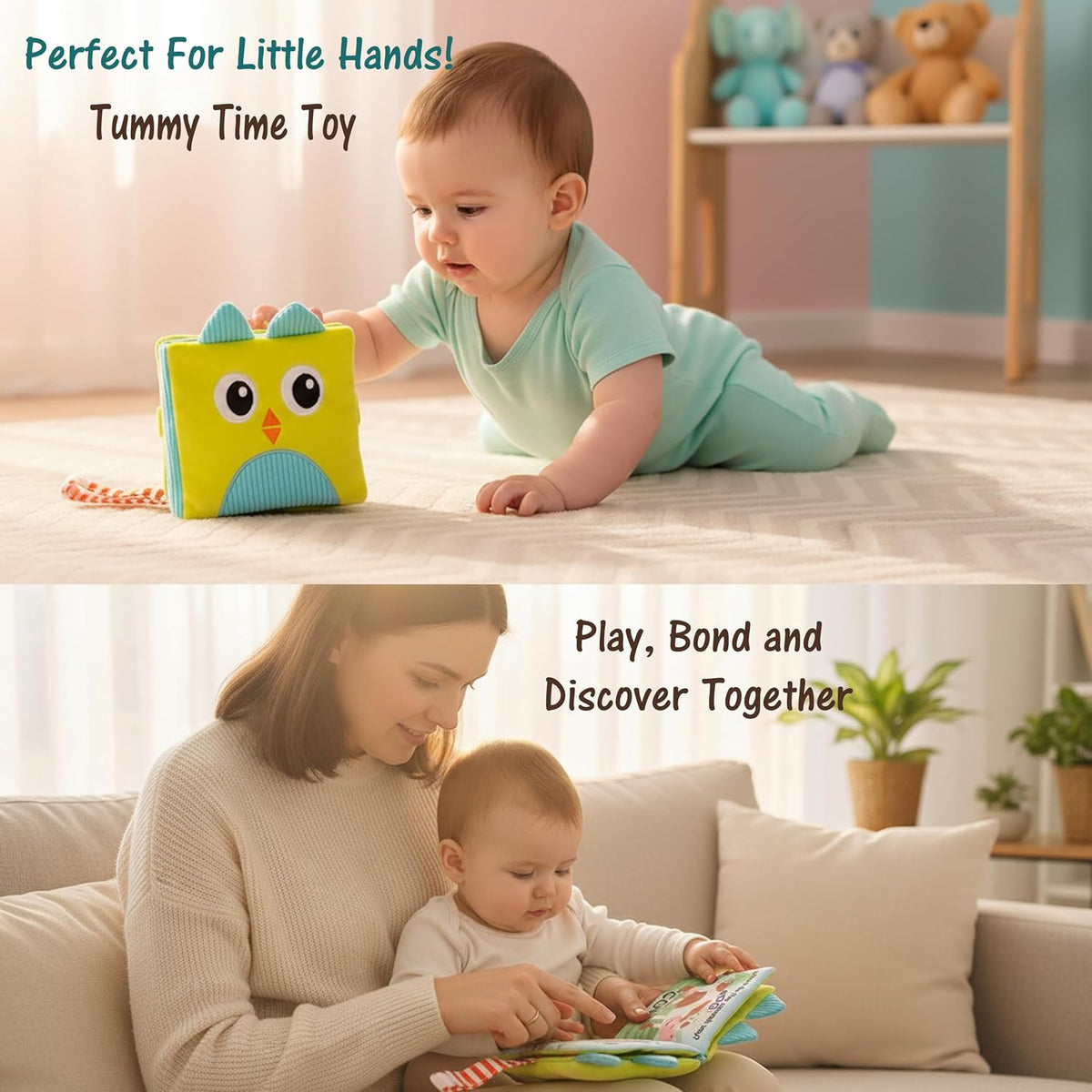 bebe mondo Juguete para bebés de granja \u2013 Libros suaves y arru...