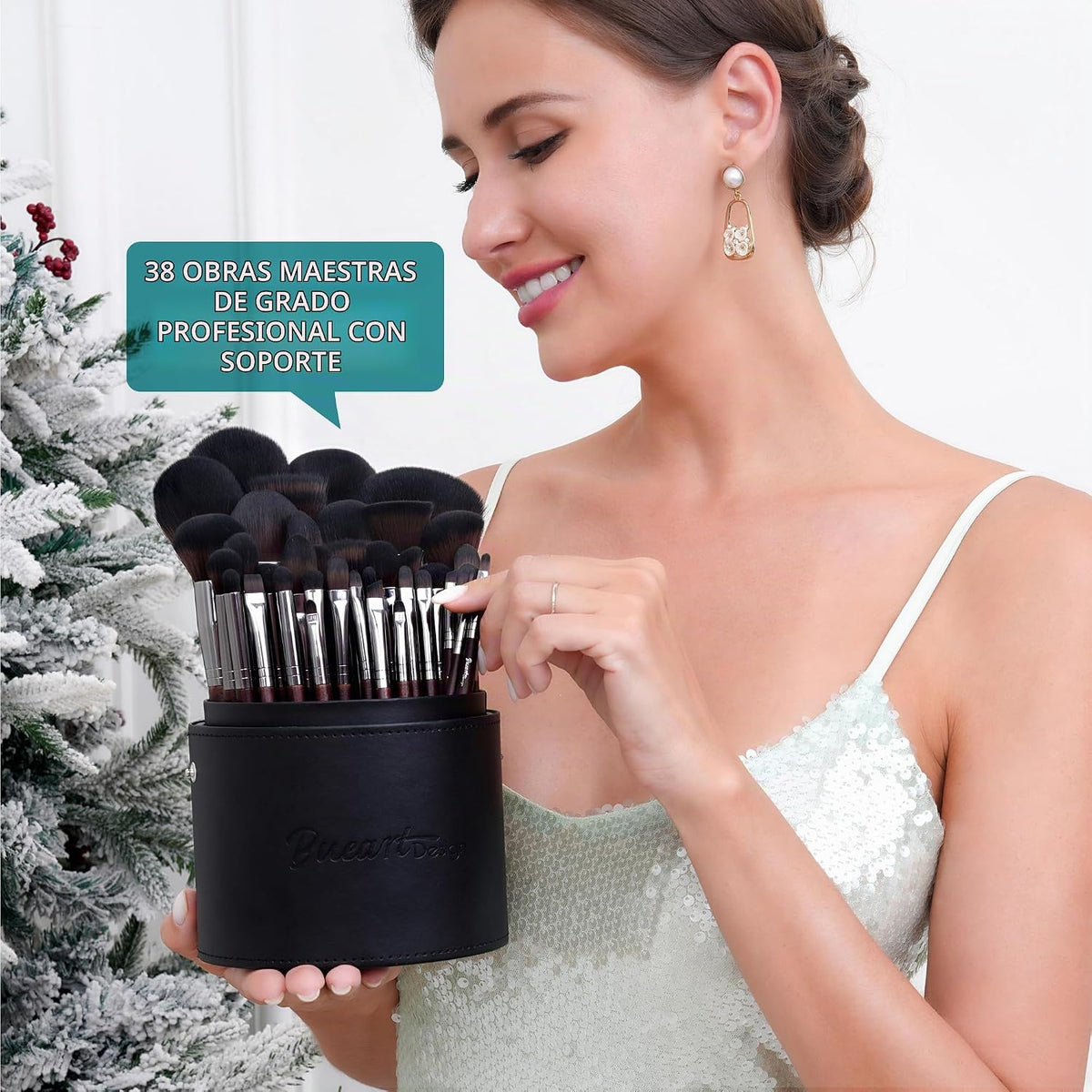 Bueart Design Juego de 38 brochas de maquillaje profesional con sop...