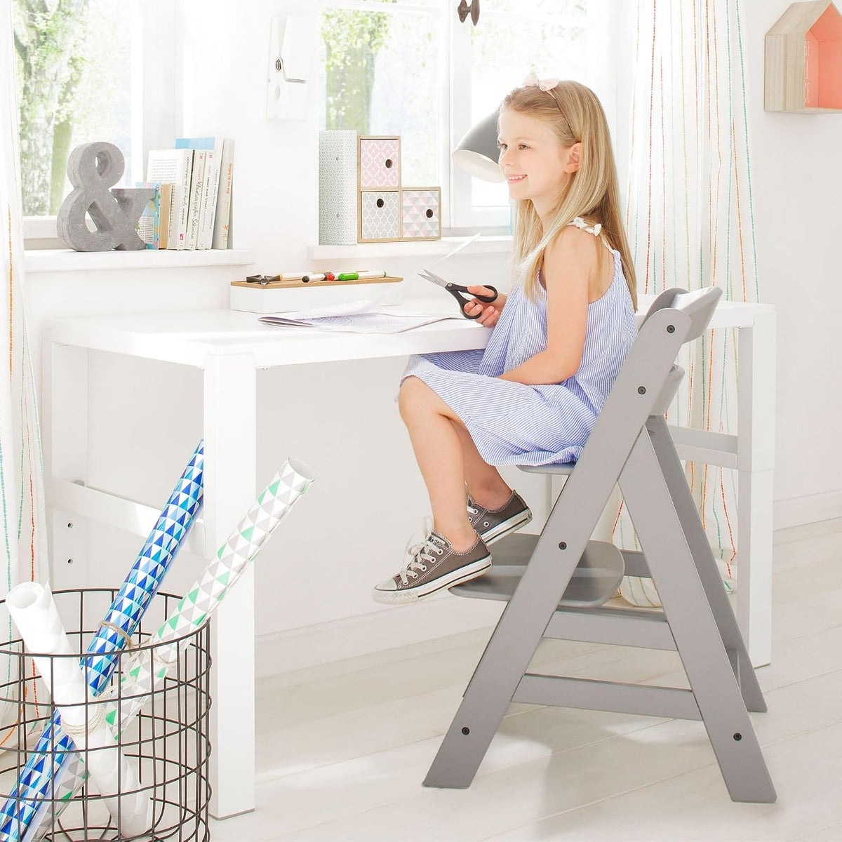 hauck Alpha+ Grow Along - Trona elevada de madera de haya maciza co...