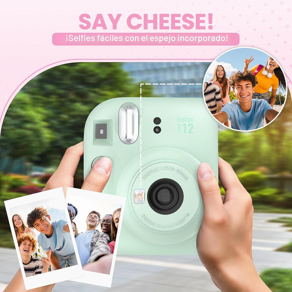 Fujifilm Cámara Instantánea Instax Mini 12 Verde Menta + Estuche de...