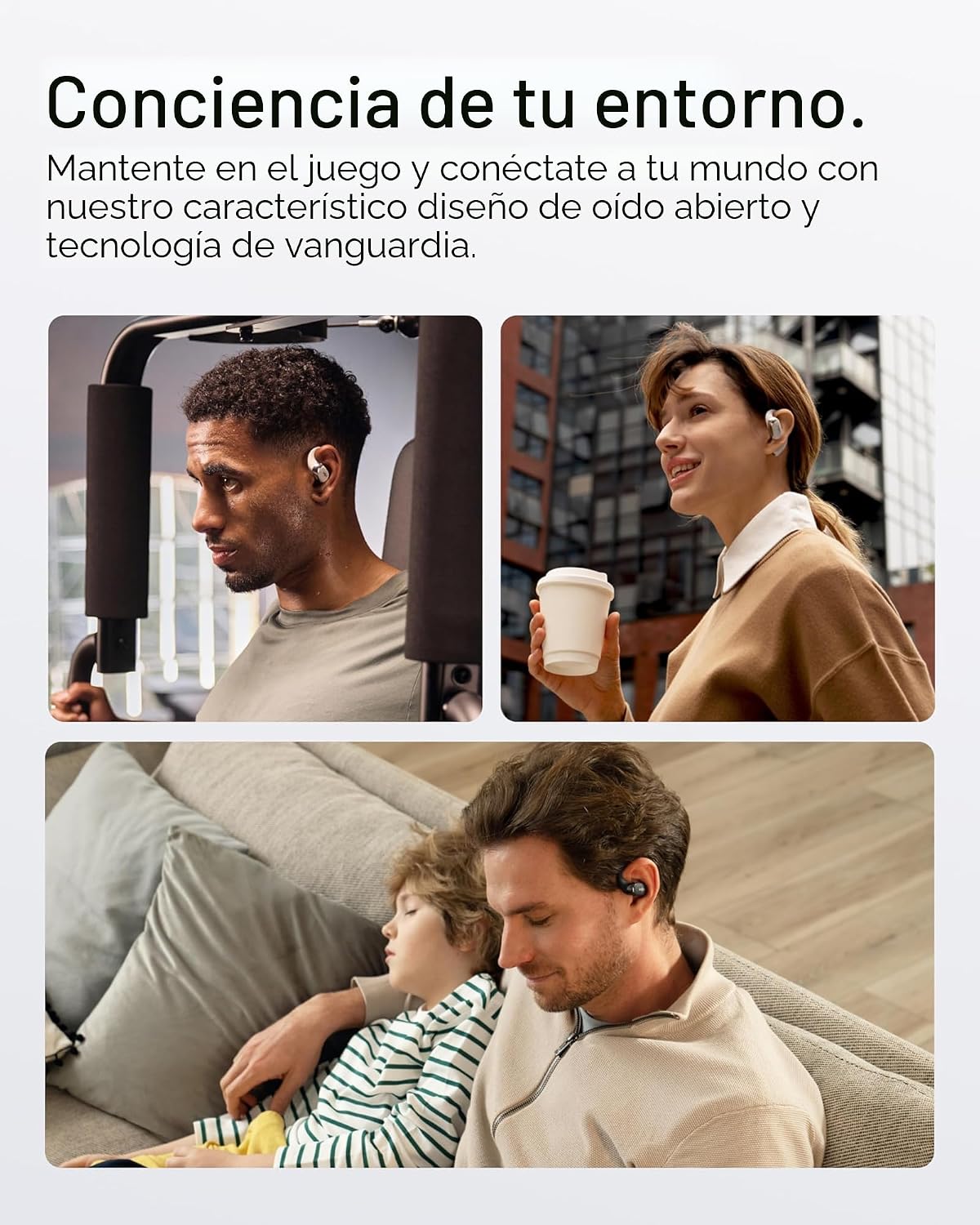 SHOKZ Nuevos auriculares OpenFit 2+ de oreja abierta, habilitados p...