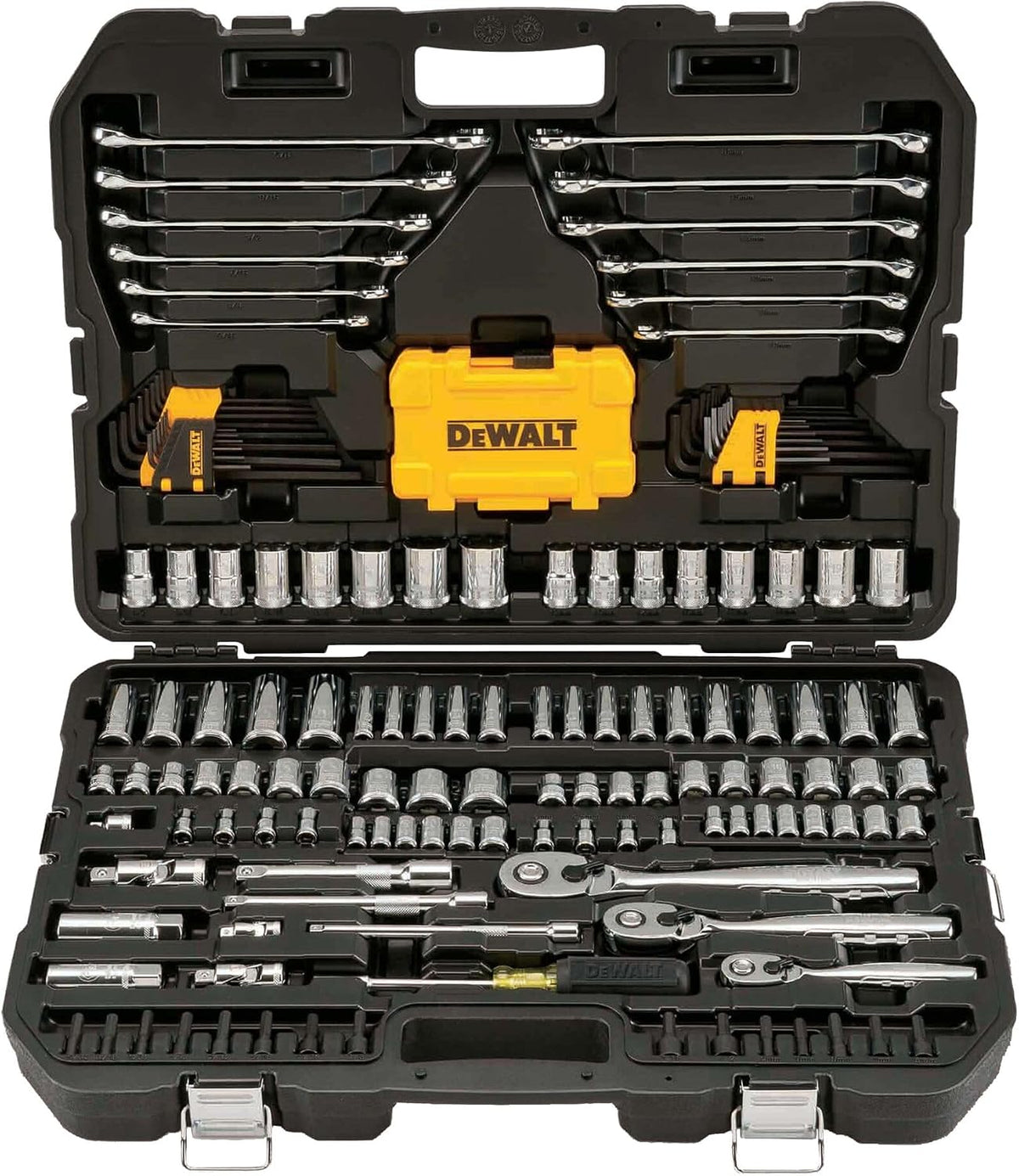 DEWALT Kit de herramientas para mecánico con estuche, juego de llav...