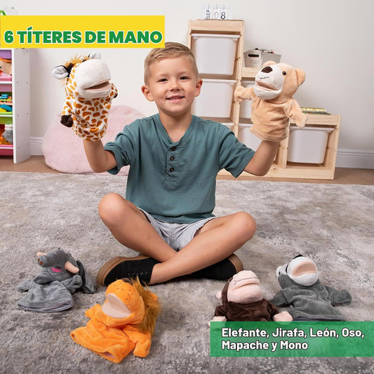 JOYIN Juego de marionetas de mano para niños con boca de trabajo, j...