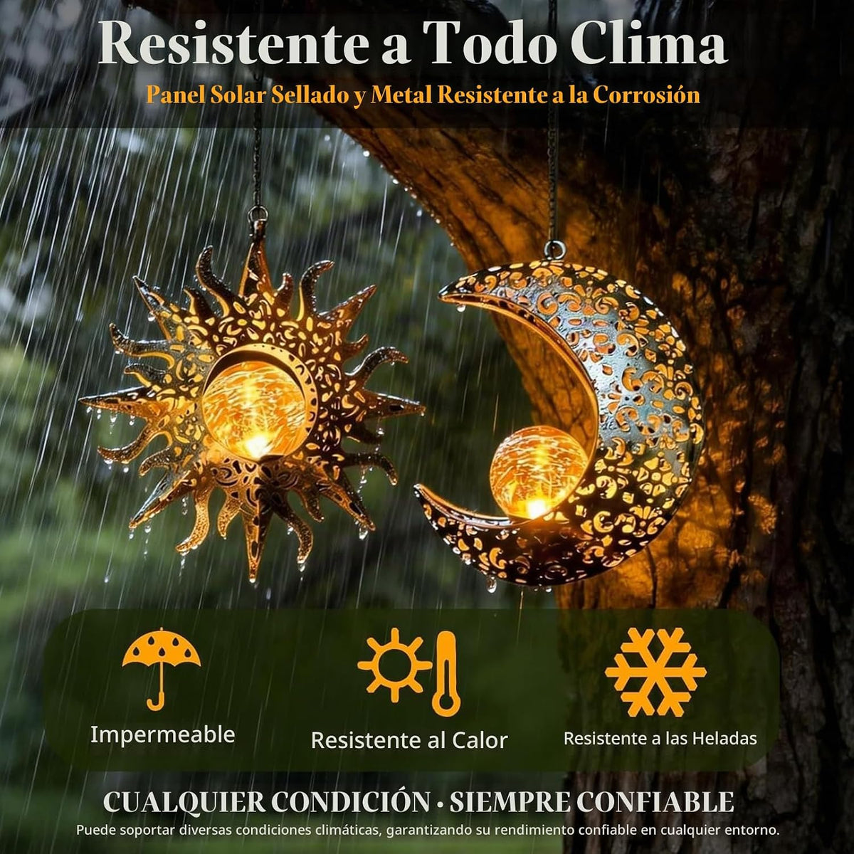 Amugmilk Luces solares colgantes para exteriores, paquete de 2 lint...