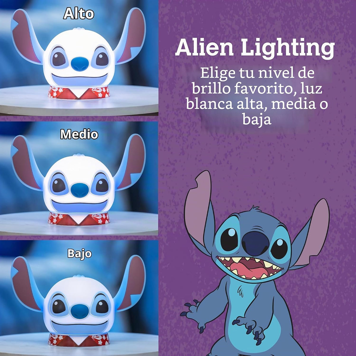 Disney Lilo and Stitch Luz Aplastable, Luz de Noche para Niños, Lám...