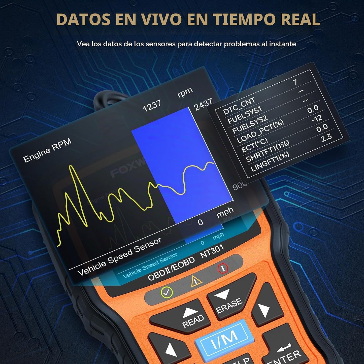 FOXWELL NT301 OBD2 escáner de datos en vivo profesional mecánico OB...