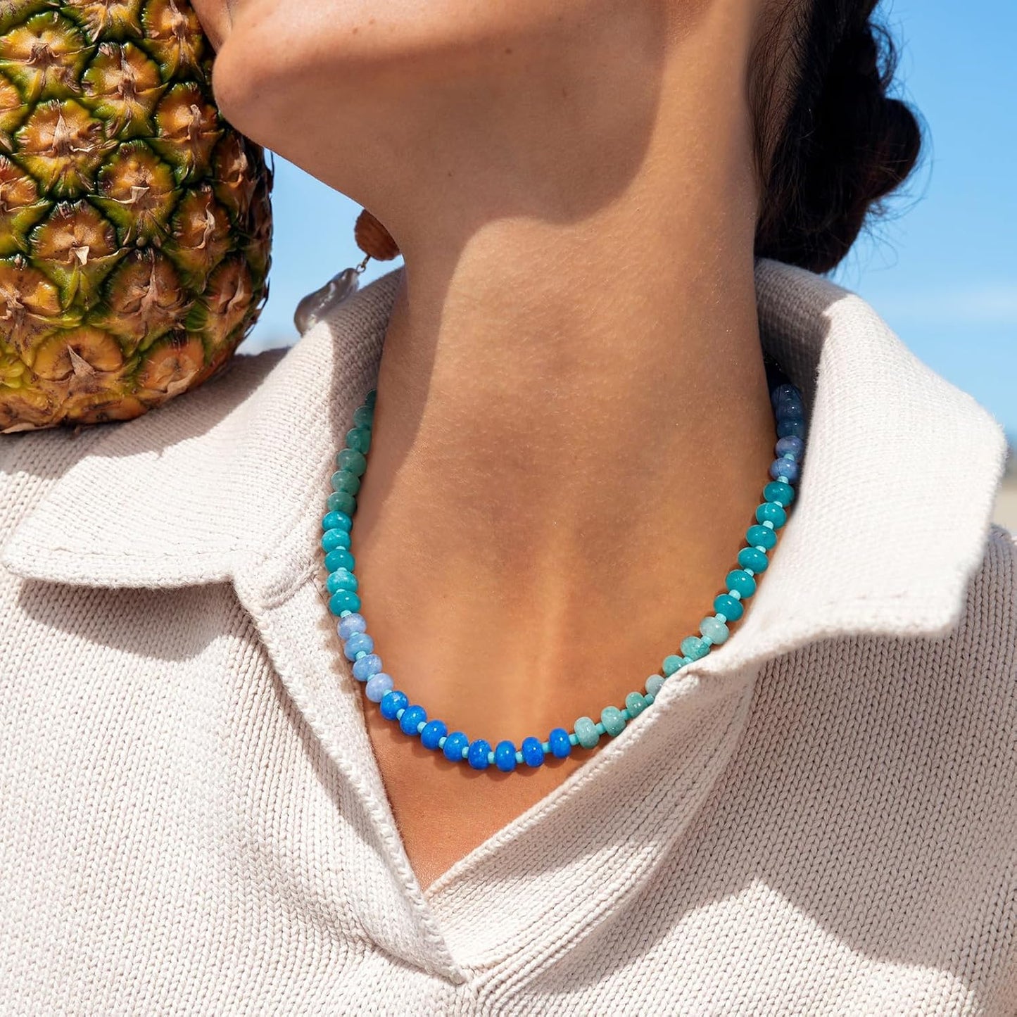 KELORIS PATH Collares de piedras preciosas con cuentas para mujer,...