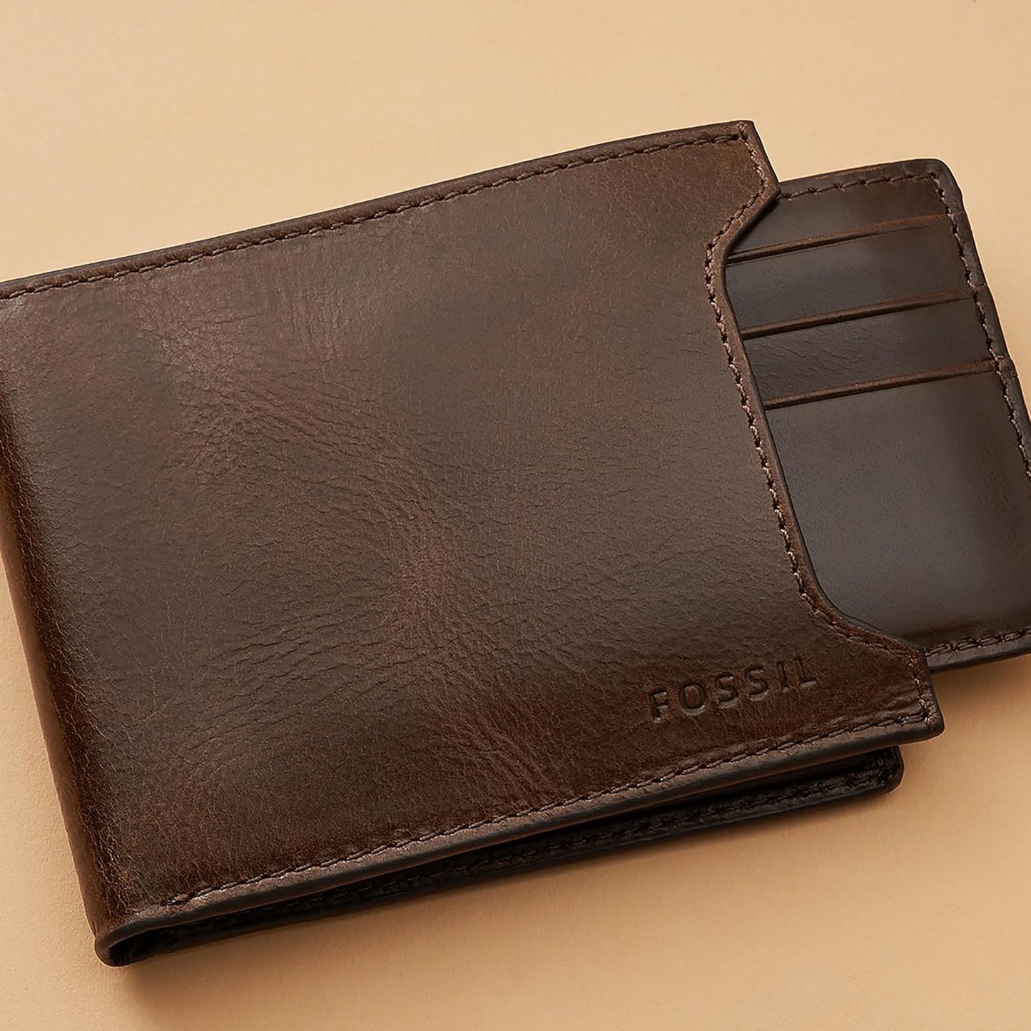 Fossil Cartera de cuero plegable deslizante 2 en 1 con funda extraí...