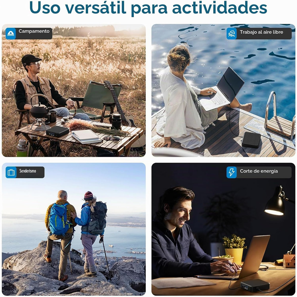 Paopaoyu Banco de energía portátil para laptop de 100 W, salida de...