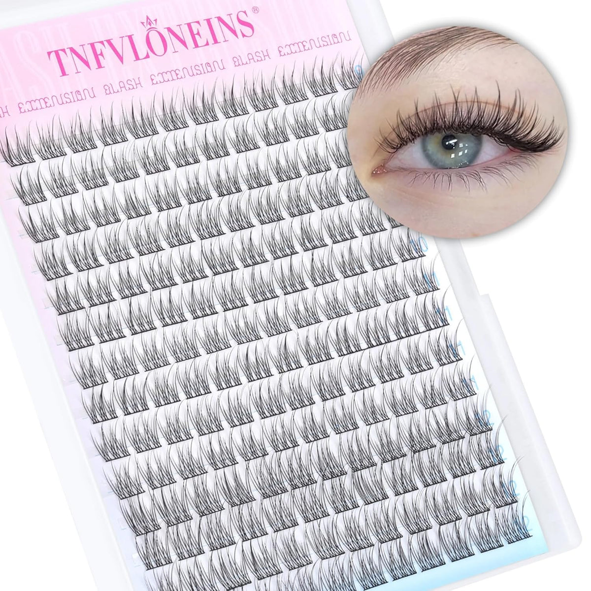 Extensiones de pestañas naturales en racimo de pestañas finas, 168...