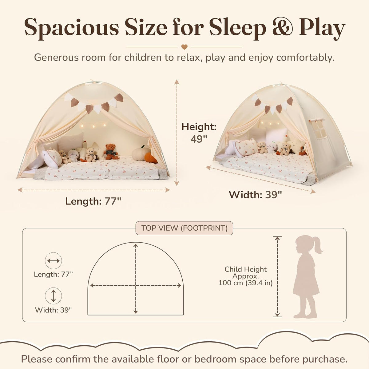 Modernus Tienda de campaña para cama individual para niños, toldo d...