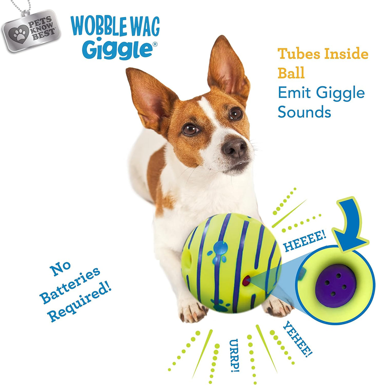 Perro de juguete, Wobble WAG Giggle Balón, M, Verde