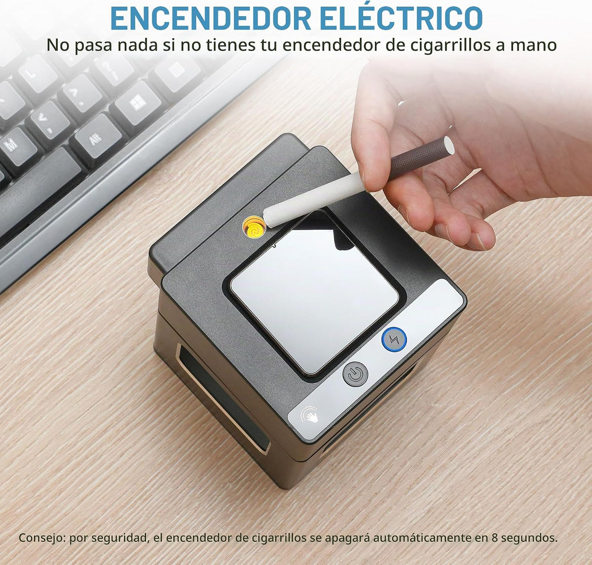 VANSU Cenicero Inteligente HEPA Sin Humo para Interior con Encended...