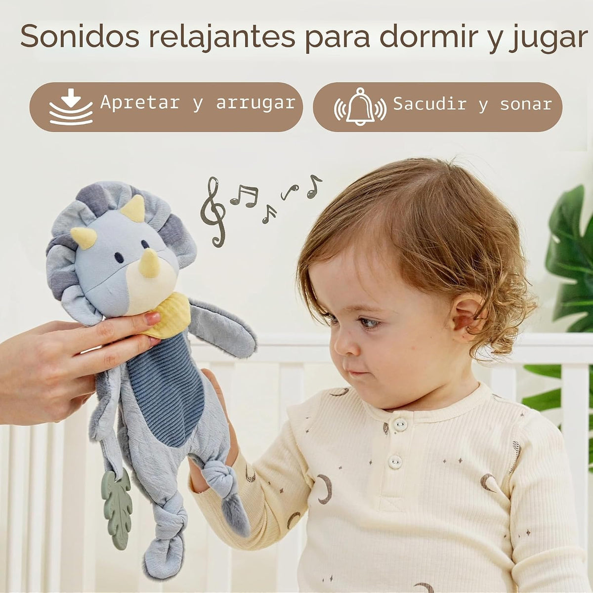 Moonkie Baby Lovey con mordedor de silicona, manta de seguridad de...