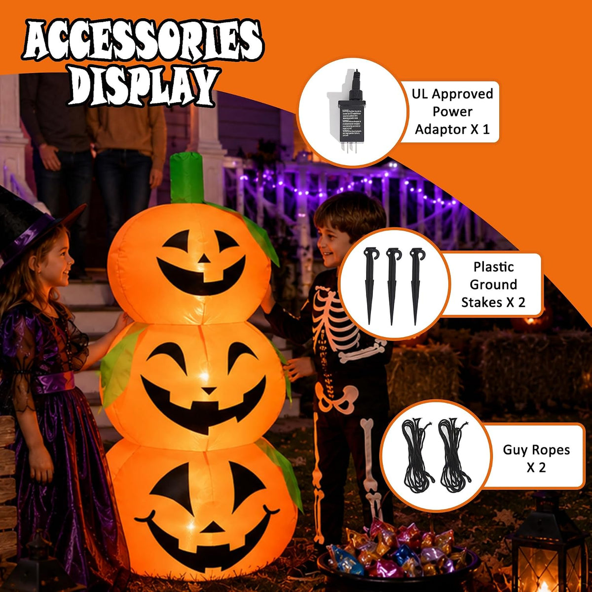 YOUBEMAGIC Decoración inflable de calabaza de Halloween de 4.3 pies...