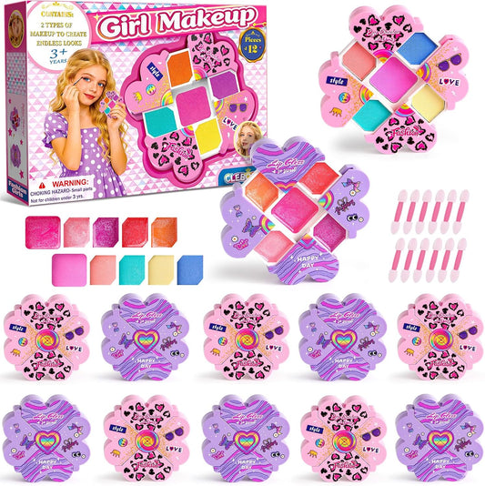 Cleboen Kit de maquillaje para niños para niñas, 12 piezas, juego d...