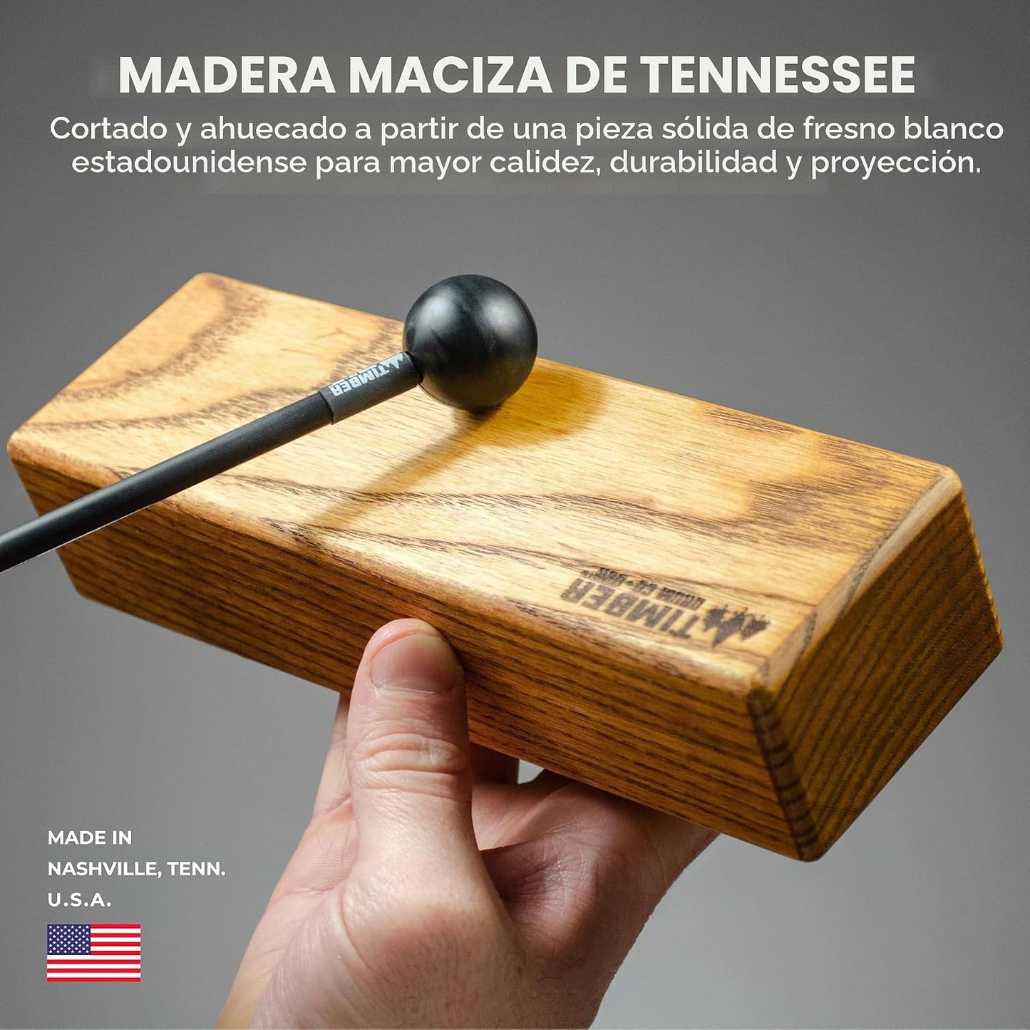 Timber Drum Co. Instrumento musical de percusión Woodblock, 8 pulga...