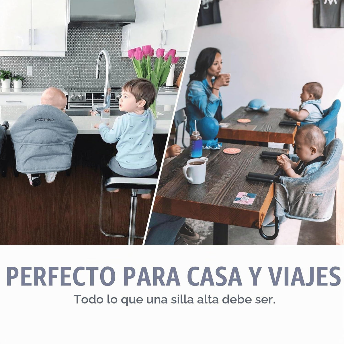 guzzie+Guss Silla alta con gancho para percha, silla de mesa portát...