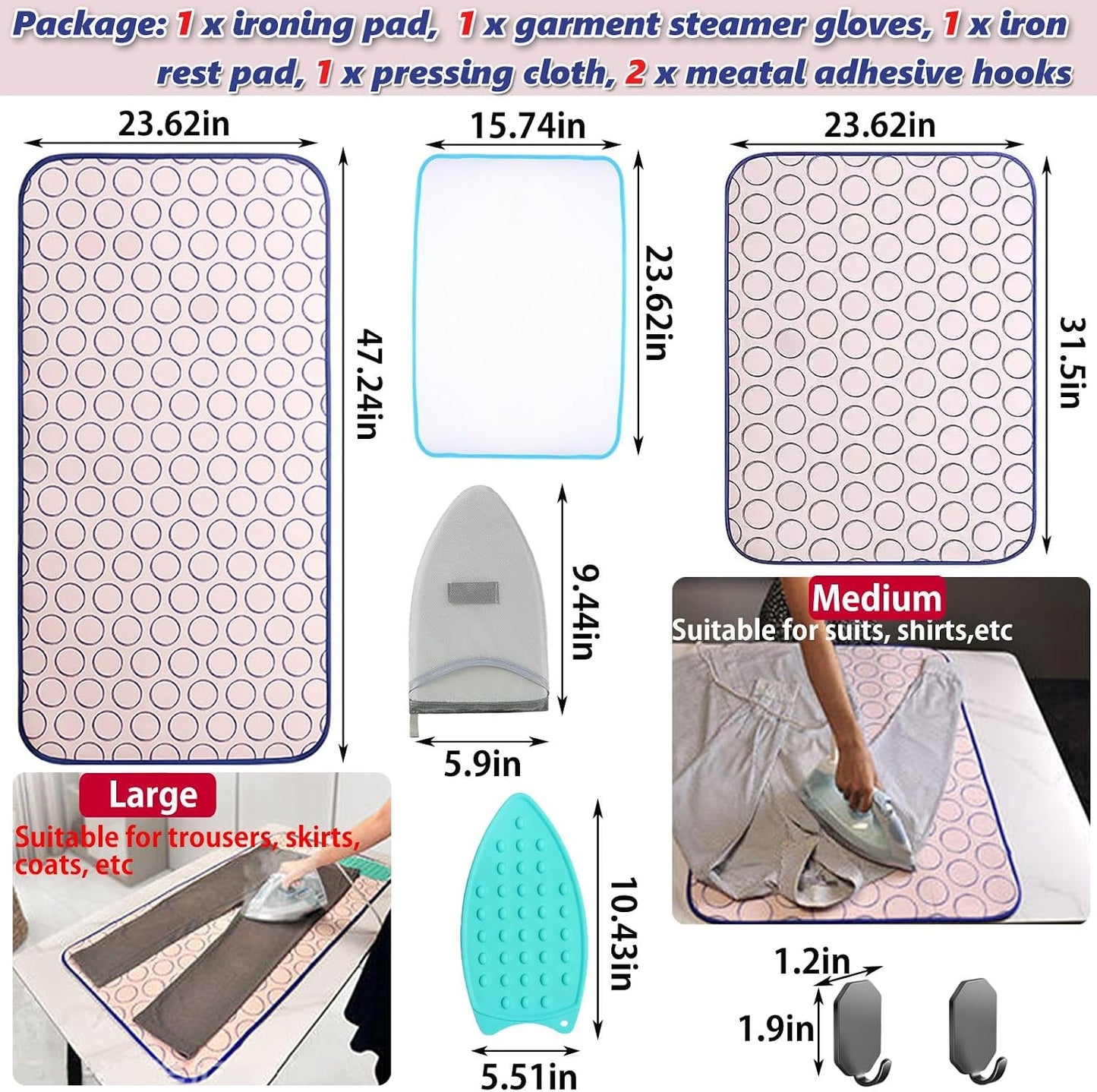 Tapete de planchar portátil para mesa, tapete de hierro grueso para...