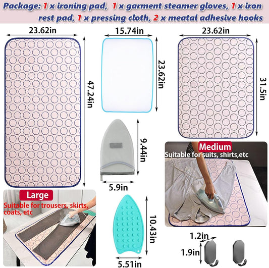 Tapete de planchar portátil para mesa, tapete de hierro grueso para...