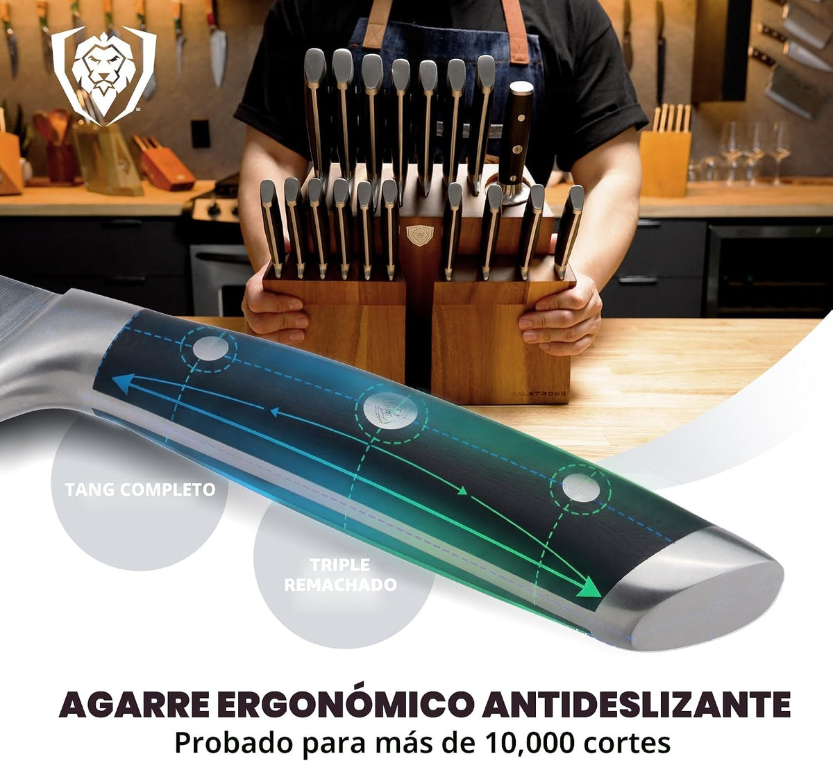 DALSTRONG Gladiator Series Elite - Juego de cuchillos de acero inox...