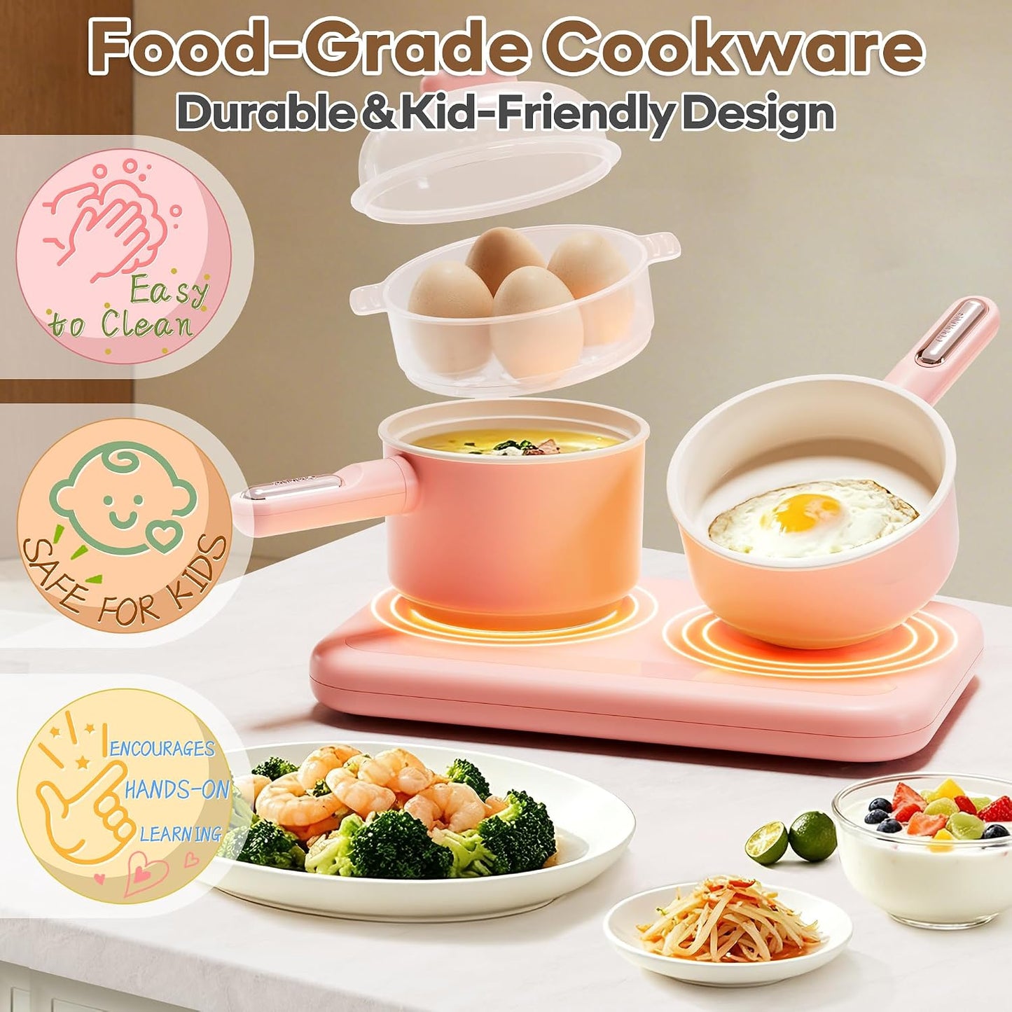 Gotoofun Juegos de cocina para niños, juego de cocina eléctrico dob...