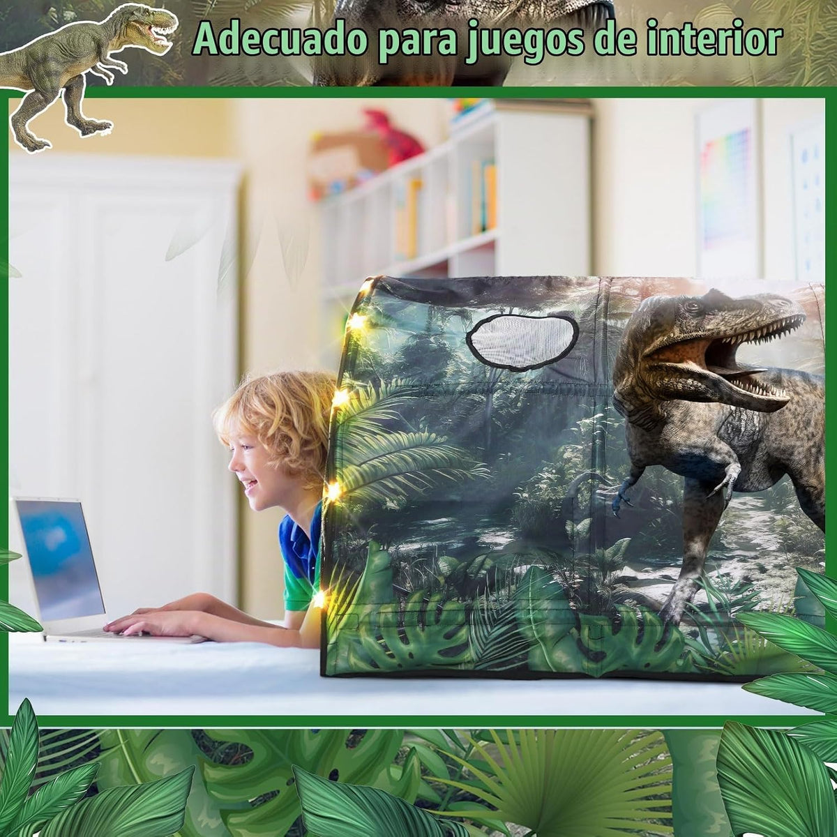 Wowangce Tienda de campaña de dinosaurio para niños, tienda grande...