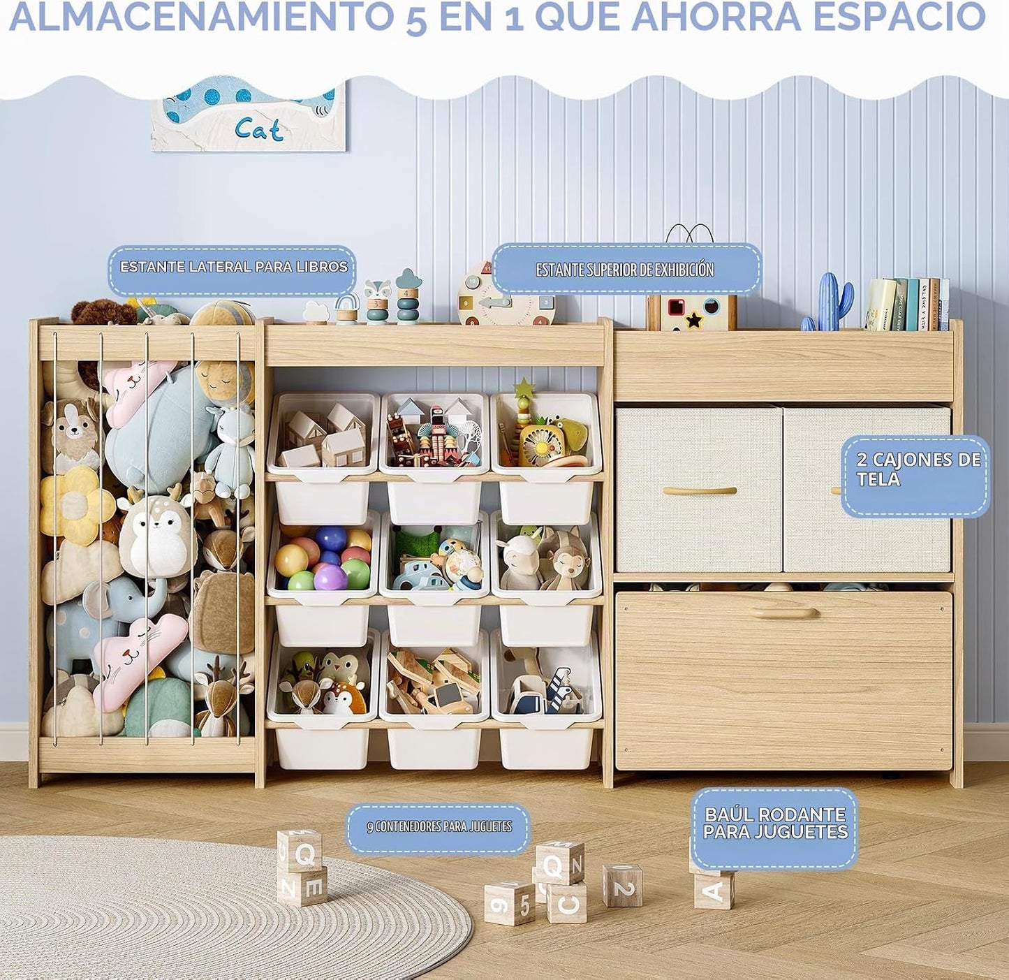 EXPERLAM Organizador de almacenamiento de juguetes extra grande tod...