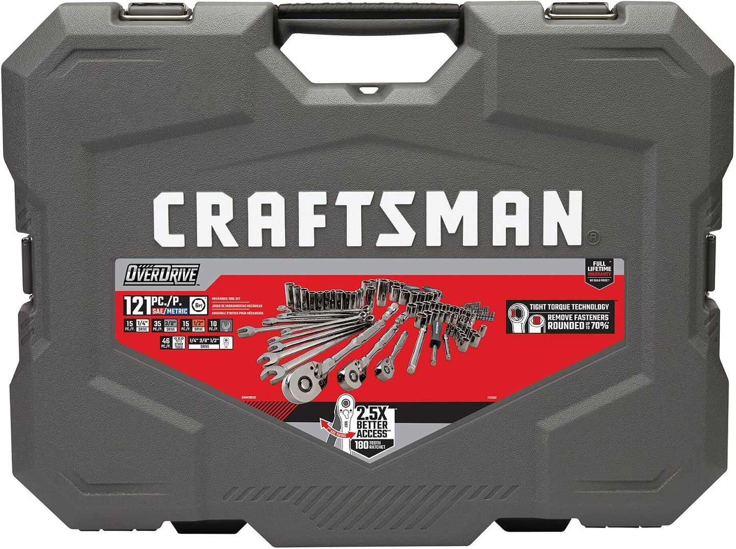 CRAFTSMAN OVERDRIVE - Juego de herramientas mecánicas de 121 piezas...