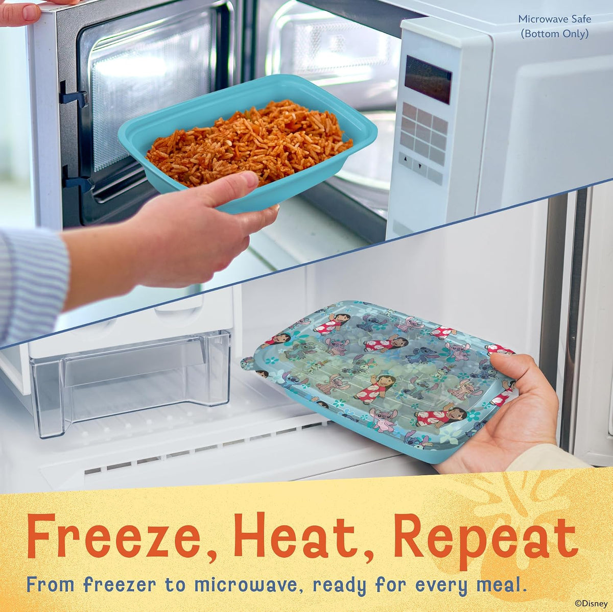 Disney Stitch - Recipientes de preparación de comidas, 20 piezas, 3...