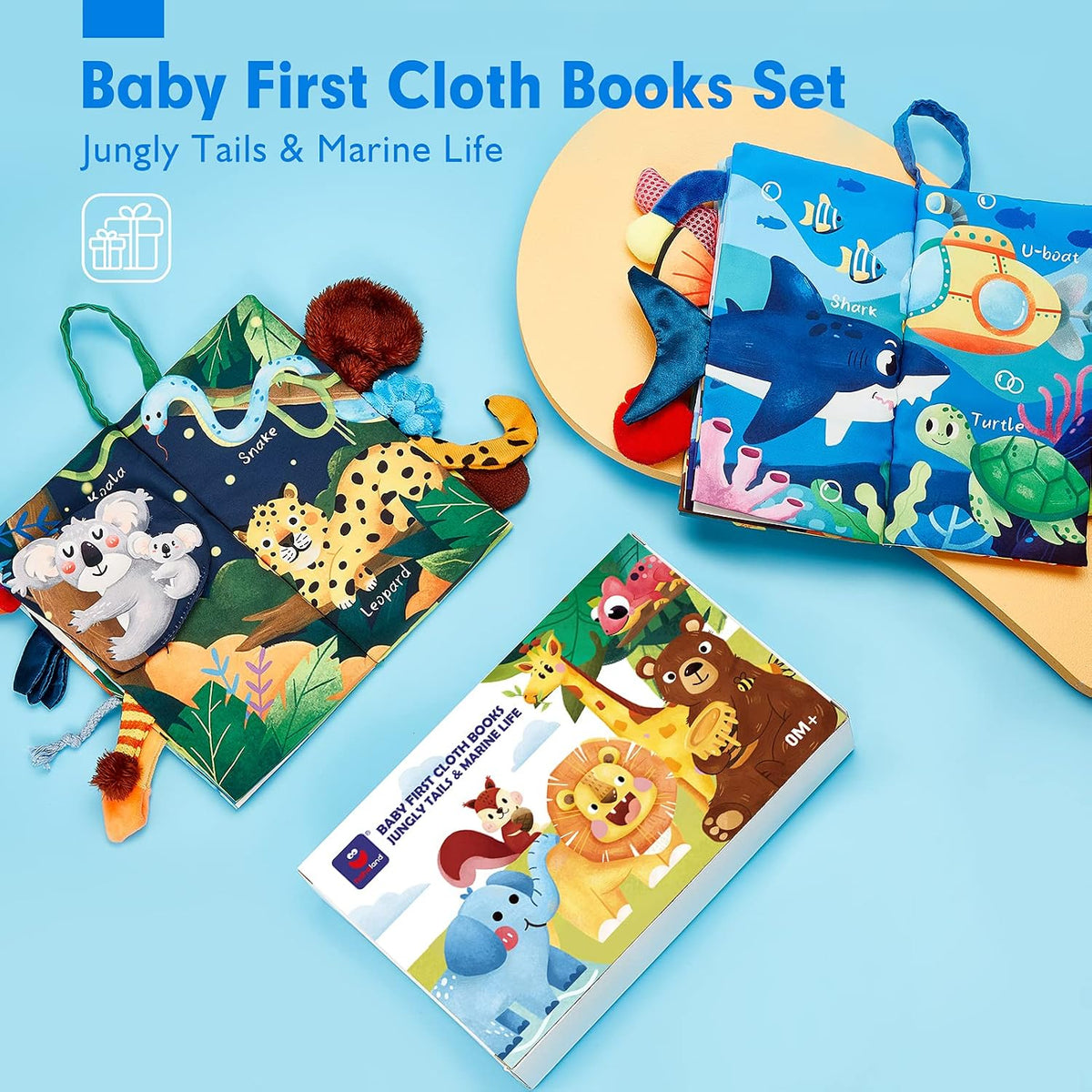 hahaland Libros para bebés de 0 a 6 meses, juguete sensorial de alt...
