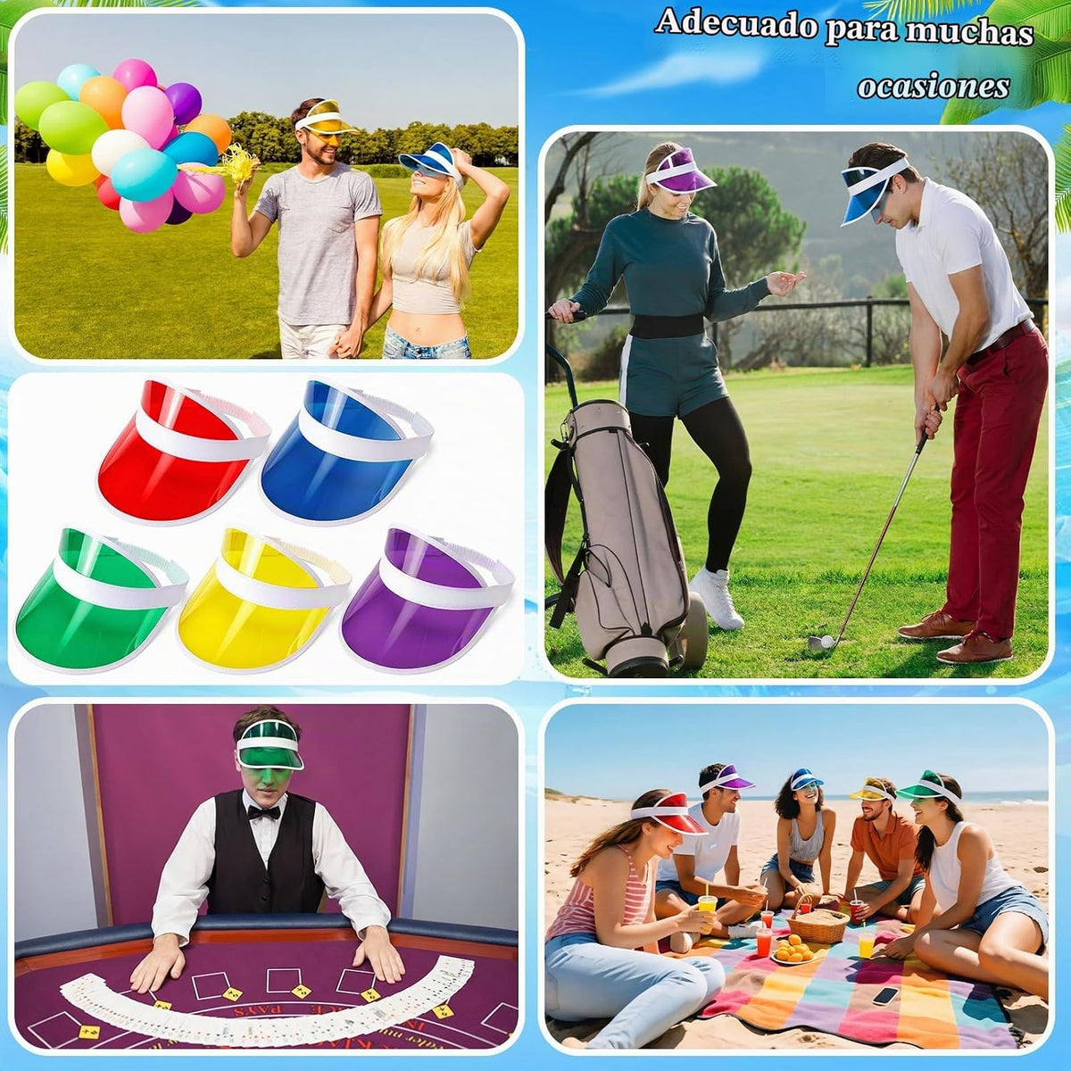 Tarpop Viseras de póquer, sombreros de casino a granel, visera de b...