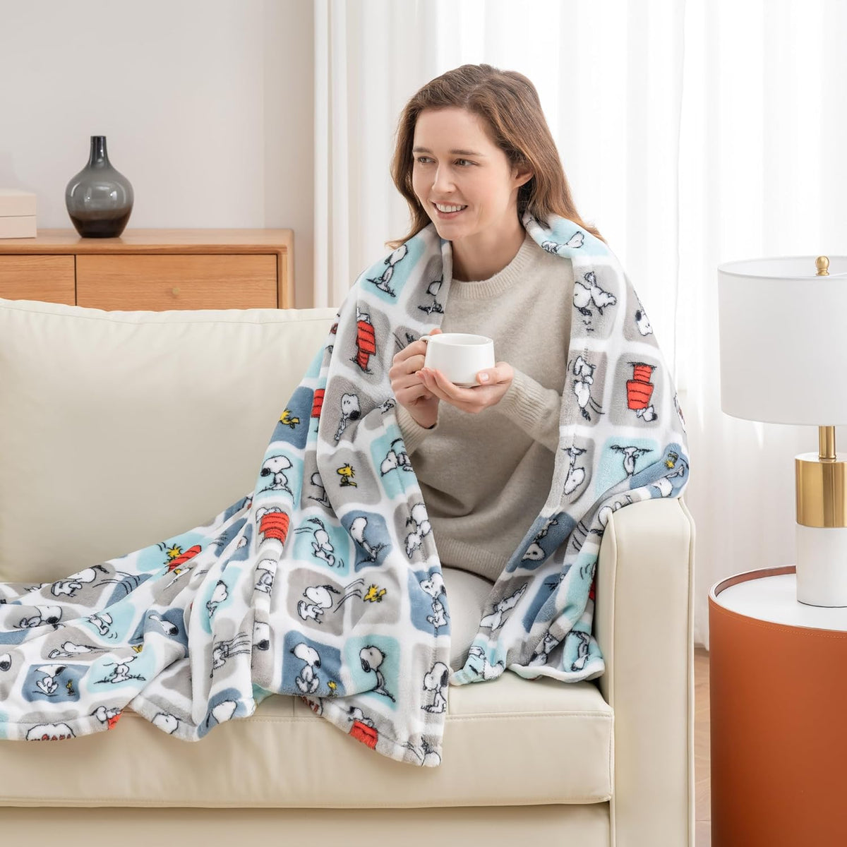 Berkshire Blanket Peanuts® VelvetLoft® - Manta de felpa de Snoopy c...