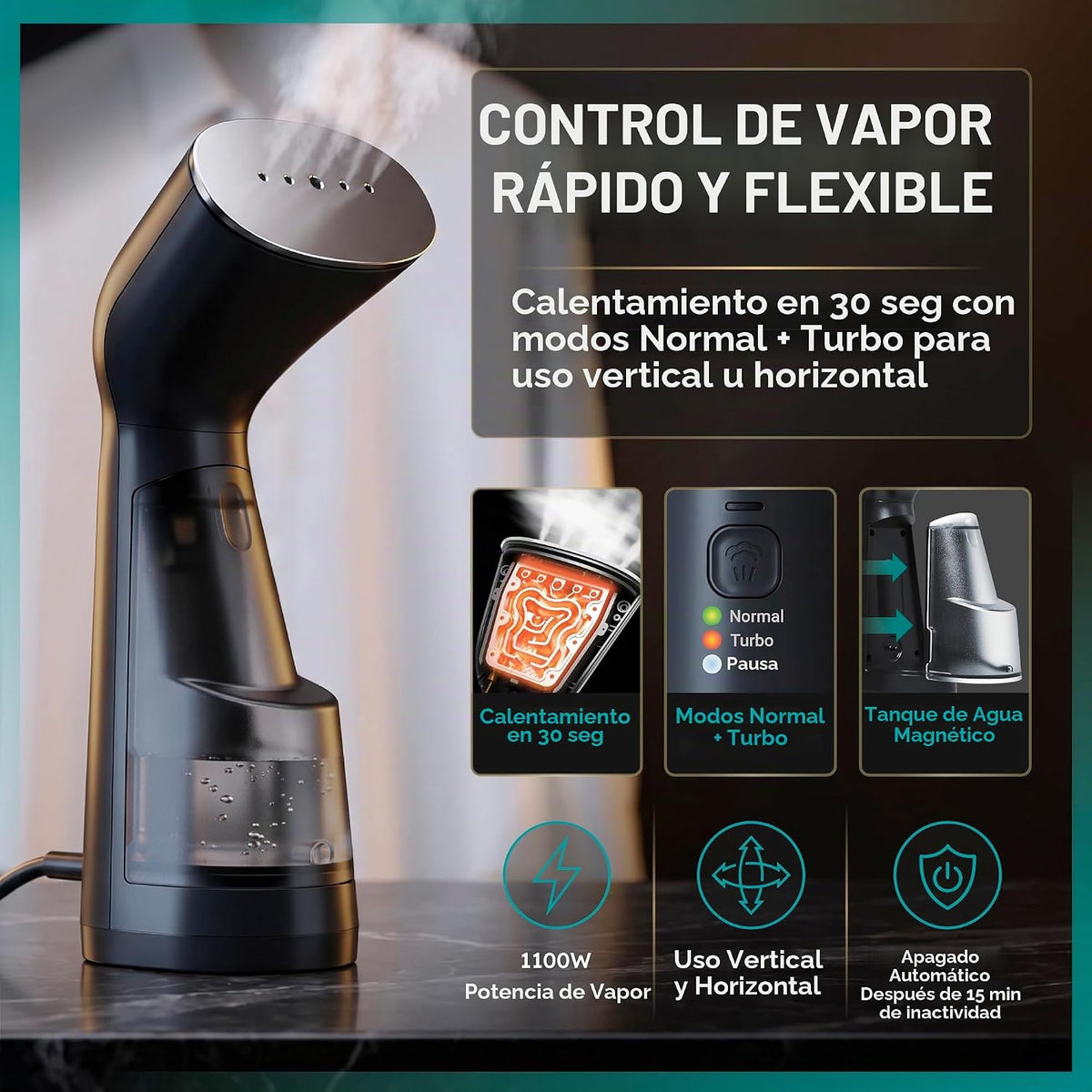 Vaporizador de viaje para ropa de doble voltaje 110-240 V, vaporiza...