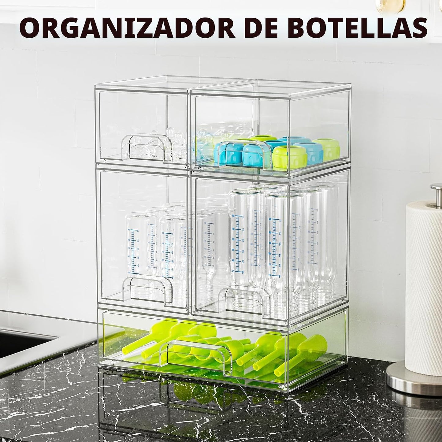 SpaceAid Organizador de almacenamiento de botellas para bebé, conte...